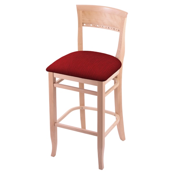 25" Counter Stool, Natural Finish, Graph Ruby Seat